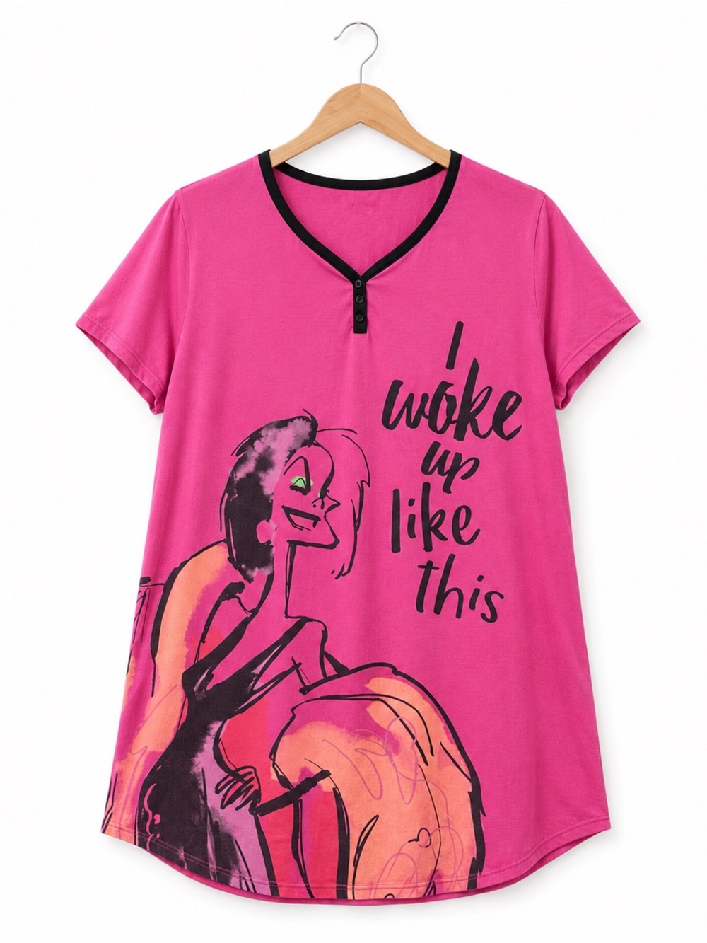 Disney Store Cruella De Vil Nightshirt Nightgown Women 3X I Woke Up Like This